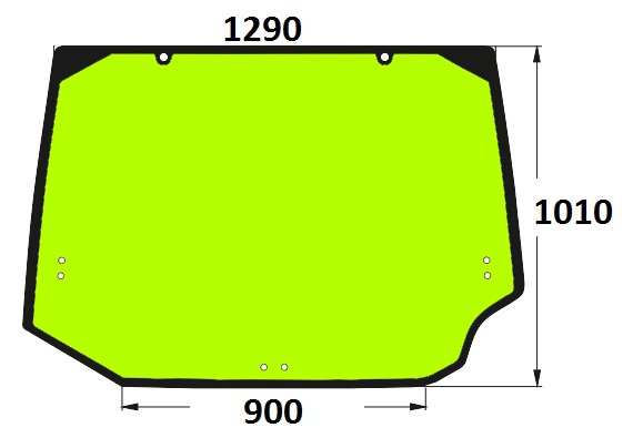 szyba tylna do ciągnika Case, New Holland 87773674, 87309738, 242667A4