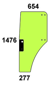 Szyba drzwi lewe do ciągnika John Deere ER047314