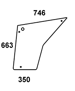 szyba drzwi dolna do ciągnika Case - 1332486C1