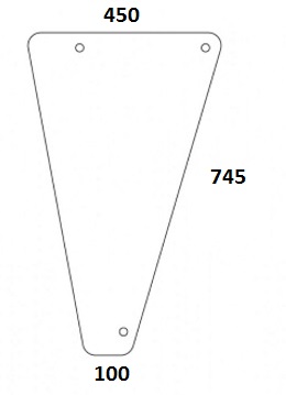 szyba przednia dolna do ciągnika Deutz- Fahr - 04376136