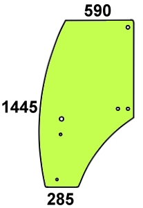 Szyba drzwi do ciągnika lewe John Deere R273148, R198624, SU27314