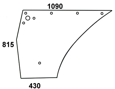 Szyba drzwi dolna lewa, prawa do ciągnika Deutz-Fahr 04366139