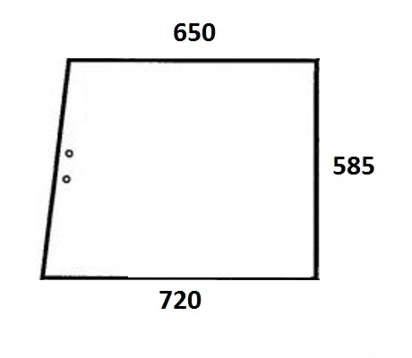 Szyba drzwi górna lewa do ciągnika Massey Ferguson 1634975M1 (885)